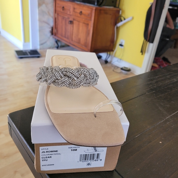 NIB JESSICA SIMPSON CLEAR/RHINESTONE SANDALS - Picture 3 of 3